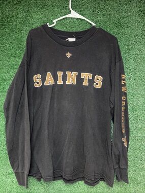 New Orleans Saints Vintage Y2K Black FADER Longsleeve Shirt XL.